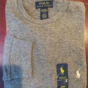 NWT POLO Ralph Lauren Men’s Sleepwear Top, long sleeve, charcoal grey, large